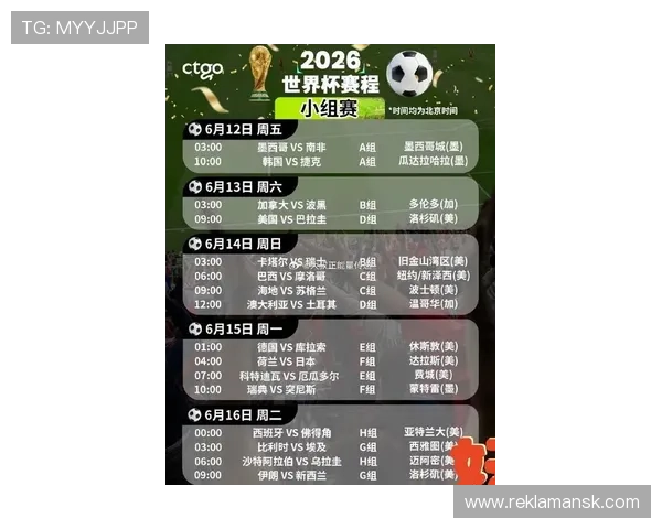 2026年世界杯比赛日程安排及北京时间一览，全面了解每场比赛的具体时间信息